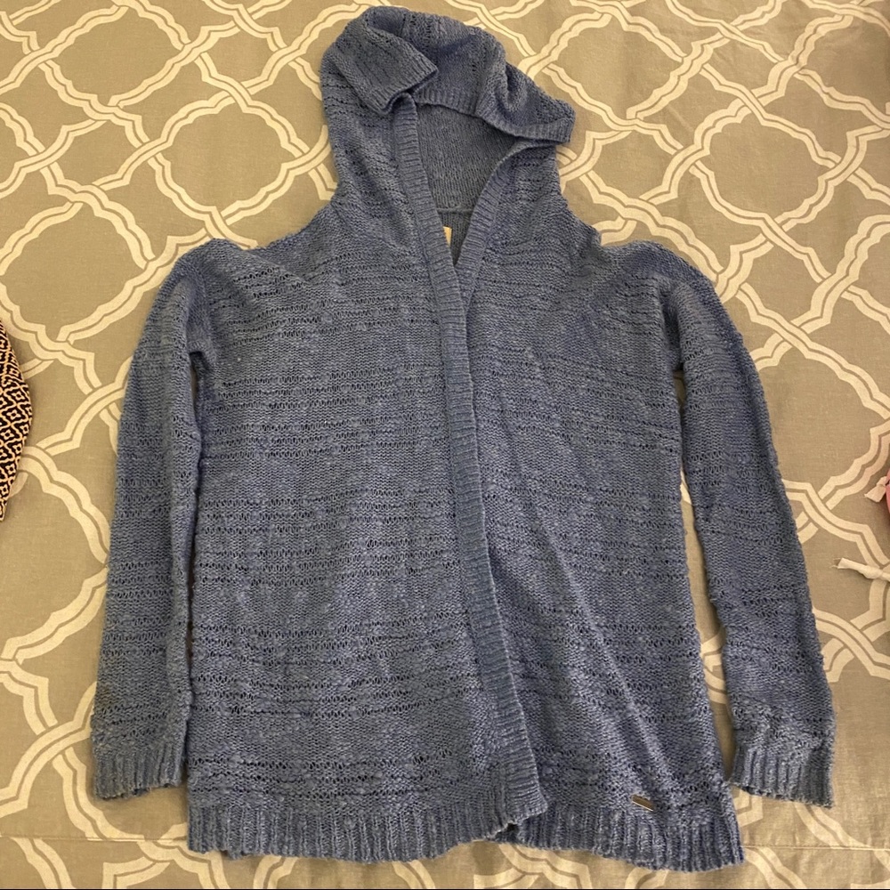 Long hooded Hollister open cardigan sweater